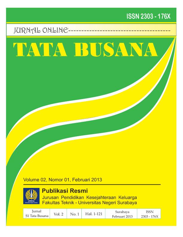 					View Vol. 12 No. 3 (2023): Jurnal Online Tata Busana November 2023
				